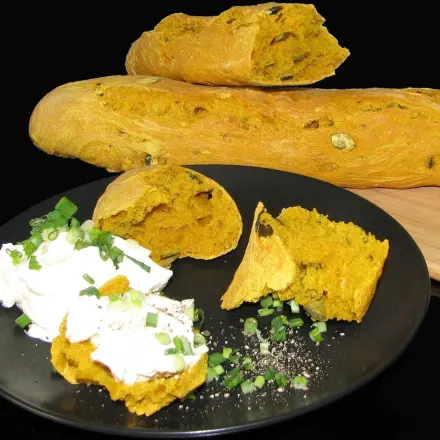 Kürbisbaguette mit Kürbiskernen