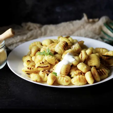 Gebratene Gnocchi mit Crème Fraîche