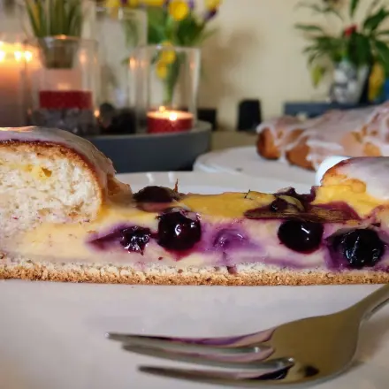 Quarkstriezel mit Heidelbeeren
