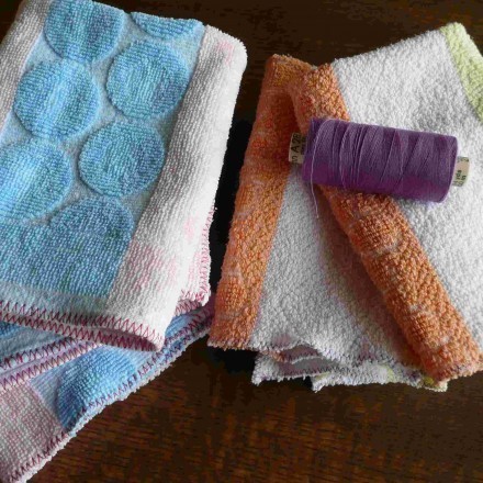 Umweltfreundliche Putzlappen aus Frottee-Handtüchern