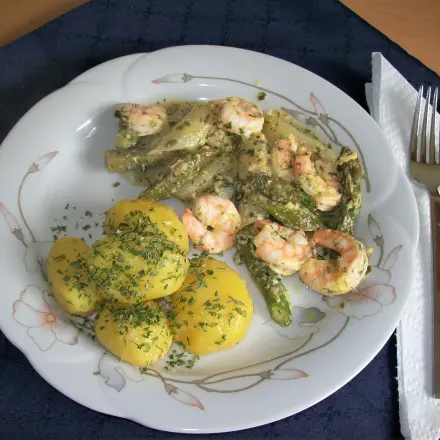 Spargel-Garnelen-Ragout