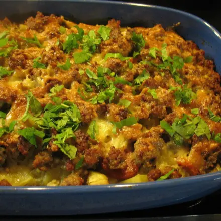 Kartoffel-Karotten-Gratin mit Hack