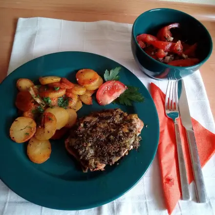 Schweinekoteletts mit Wasabi-Kruste