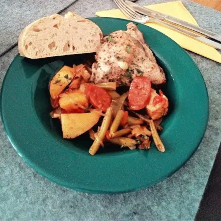 Cataplana de Frango - portugiesischer Gemüse-Fleisch-Eintopf