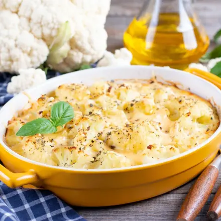 Blumenkohl-Auflauf mit Champignons