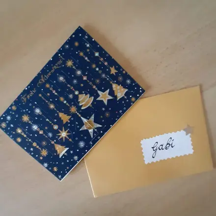 Satinierten Briefumschlag beschriften