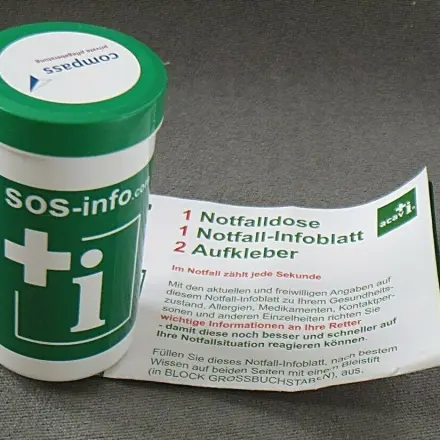 Notfalldose im Kühlschrank