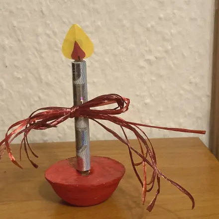 Geldgeschenk als Kerze verpacken