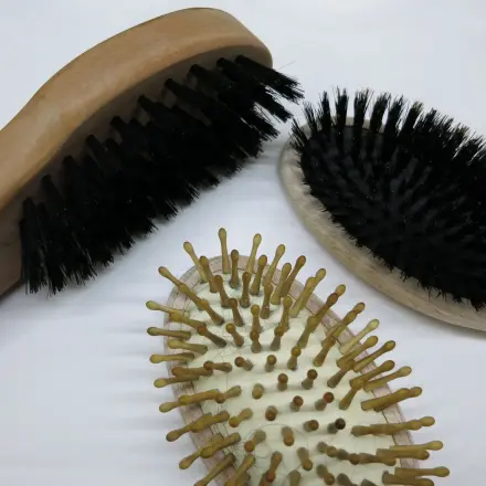 Saubere Haarbürsten mit Shampoo