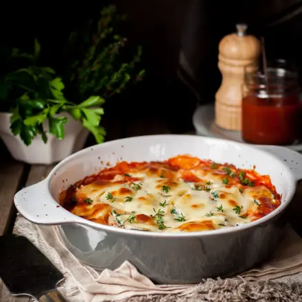 Wilder Gemüseauflauf mit Büffelmozzarella