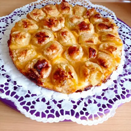 Apfelkuchen mit Vanillepudding