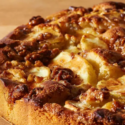 Apfel-Walnuss-Kuchen aus Dinkelmehl