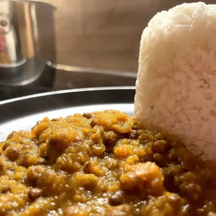 Karotten-Linsen Curry mit Reis