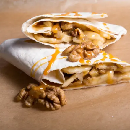 Frühstücks-Wrap mit Erdnussbutter und Walnusskernen