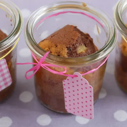 Marmorkuchen im Glas