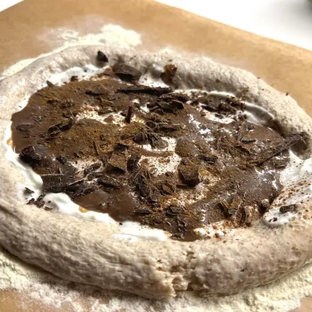 Schokopizza mit Sauerteig