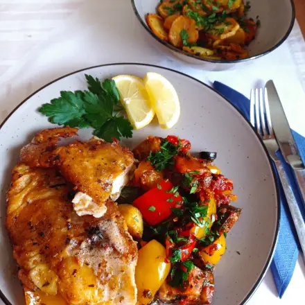 Rotbarschfilet mit Ratatouille