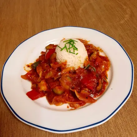 Ratatouille mit Reis - total vegan