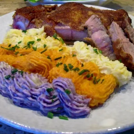 Kartoffelpüree Variationen mit Kalbskottlet