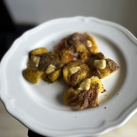 Quetschkartoffeln vom Blech - Schnelles Fitnessfood aus dem Ofen
