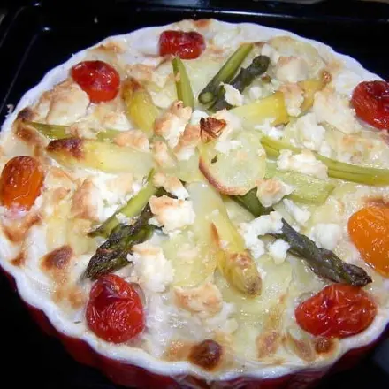 Spargelauflauf - frischer Spargel unter der Haube