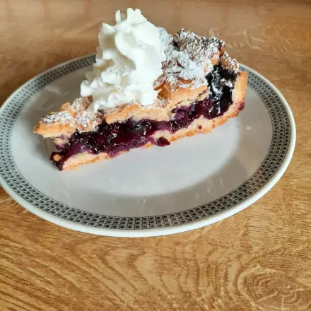 Gitterkuchen mit Heidelbeeren