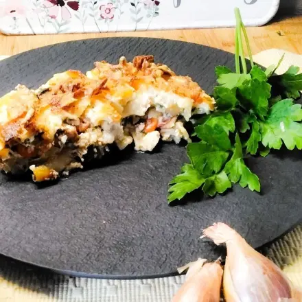 Nudelauflauf mit Gemüse & Steinpilzen