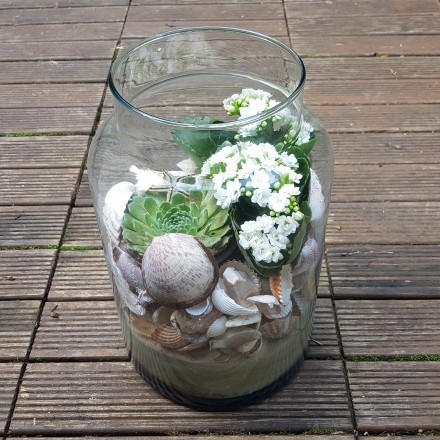 Mini-Steingarten im Glas