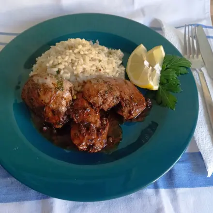 Risotto mit gebratenem Hähnchenfilet