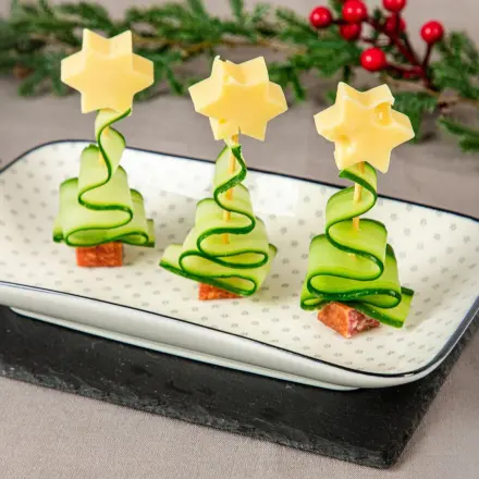 Gurken-Tannenbaum: Schneller Snack für Weihnachten