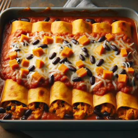 Enchiladas mit Kürbis und hausgemachter Soße