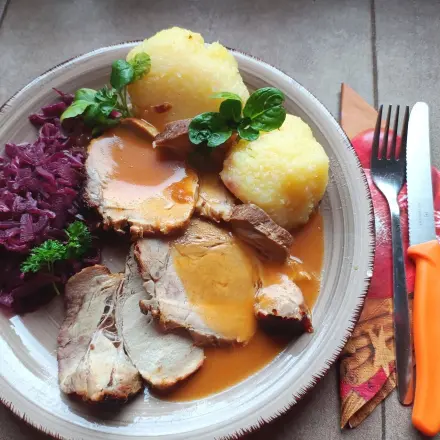 Salzbraten mit Honig-Senf-Kruste