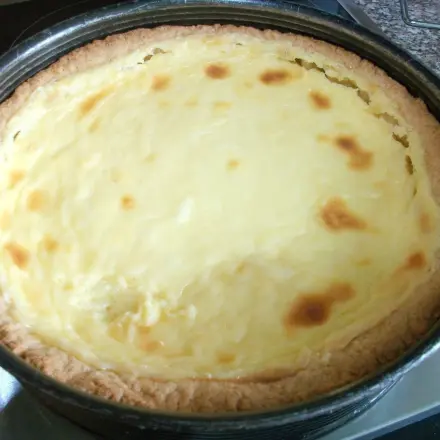 Crème Fraîche Kuchen mit Pudding - einfach und besonders lecker