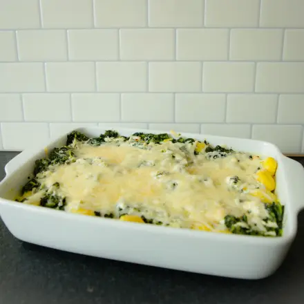 Gnocchiauflauf mit Spinat und Käse