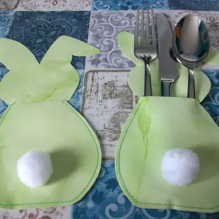 DIY Bestecktasche in Hasenoptik