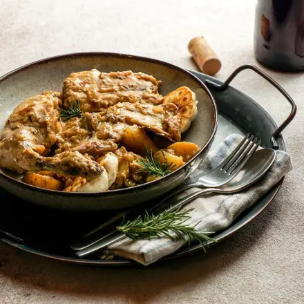 Kaninchen auf kanarische Art (Conejo en Salmorejo)