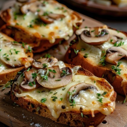 Champignon-Toast überbacken