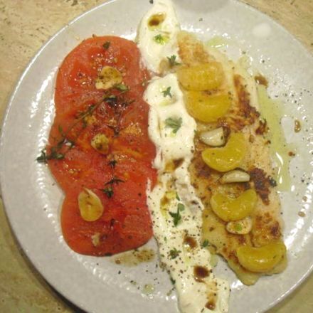 Seelachsfilet mit Creme-fraîche-Soße