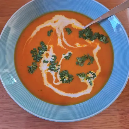 Kürbissuppe mit Orangensaft - pure Harmonie