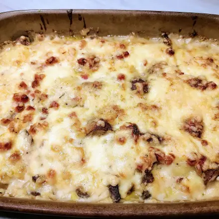 Knödelauflauf mit Pilzen
