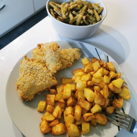 Crispy Chicken mit Kartoffeln aus der Heißluftfritteuse