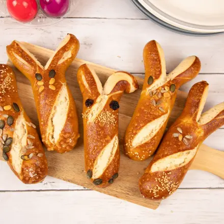 Laugenstangen-Hasen zu Ostern