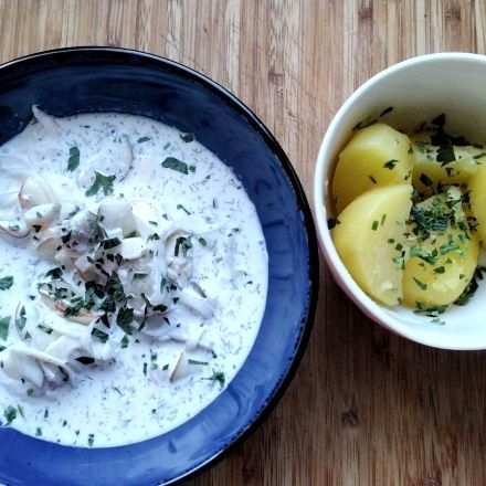 Matjes mit griechischem Joghurt und Sahne