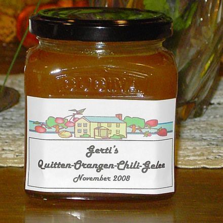Quittengelee mit Orangensaft und Chili