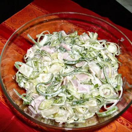 Lauch-Salat mit Schinken