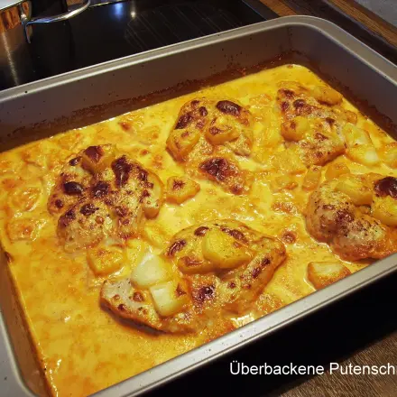 Überbackene Putenschnitzel