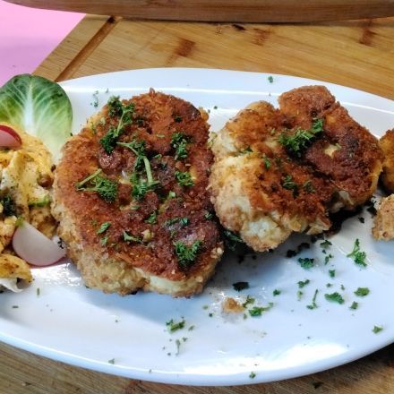 Blumenkohlschnitzel ohne Vorkochen aus der Pfanne