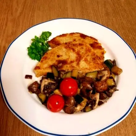 Sellerieschnitzel mit Ratatouille