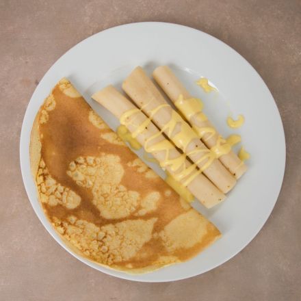 Schwarzwurzel mit Pfannkuchen