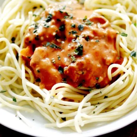 Spaghetti Bolognese mit Apfelmus